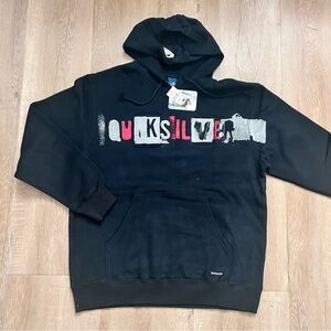 Vintage Quicksilver Hoodie Sweatshirt Black Y2K Men’s Size‎ M NWT